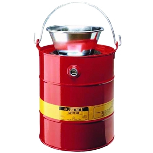 Drain Cans, Flammable Waste Can, 5 gal, Red, Funnel (1 CAN / CAN)