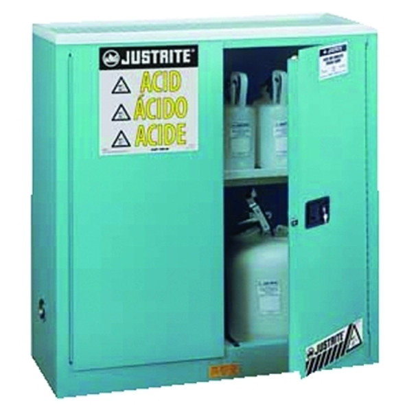 Blue Steel Safety Cabinets for Corrosives, Manual-Closing Cabinet, 30 Gallon (1 EA)