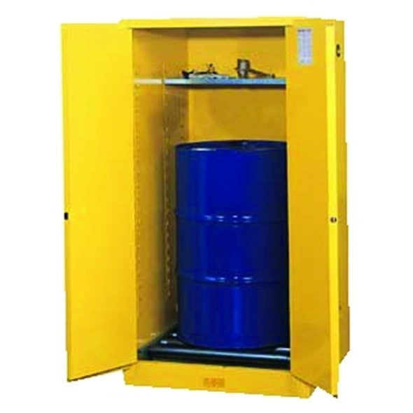 Vertical Drum Safety Cabinets, Manual-Closing Cabinet, 1 55-Gallon Drum, 2 Doors (1 EA)