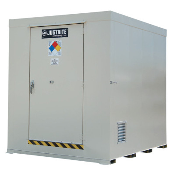 Justrite Non-Combustible Outdoor Safety Locker-Natural Draft Ventilation, (12)55gal drums (1 EA/EA)