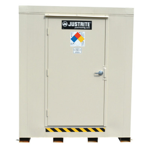 Justrite 2-Hour Fire-Rated Outdoor Safety Locker, Standard, (6) 55-gallon drums (1 EA/EA)