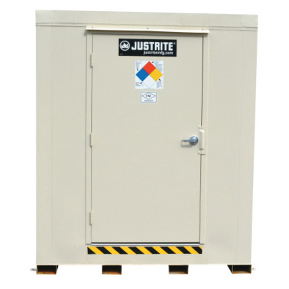 Justrite 4-Hour Fire-Rated Outdoor Safety Locker, Explosion Relief, (6) 55-gallon drums (1 EA/BAG)