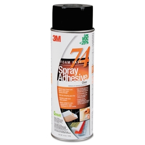 3M Industrial FoamFast 74 Spray Adhesive, 16.9 oz, Aerosol Can, Orange (12 CN / CA)