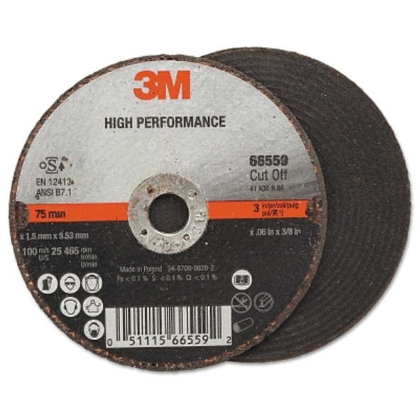 3M Abrasive Cut-off Wheel Abrasives, 60 Grit, 25,465 rpm (50 WH / CA)