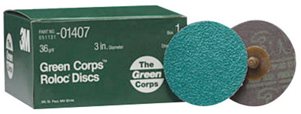 3M ABRASIVE 3M DISK 36YF ROLOC GREENCORP 25 DISCS/BOX (25 EA / BX)