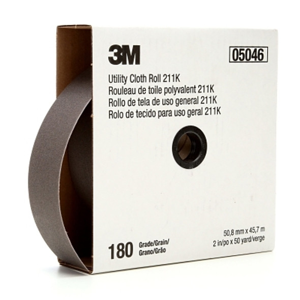 3M Abrasive 211K Utility Cloth Rolls, 2 in, 50 yd, 180 Grit (1 EA / EA)