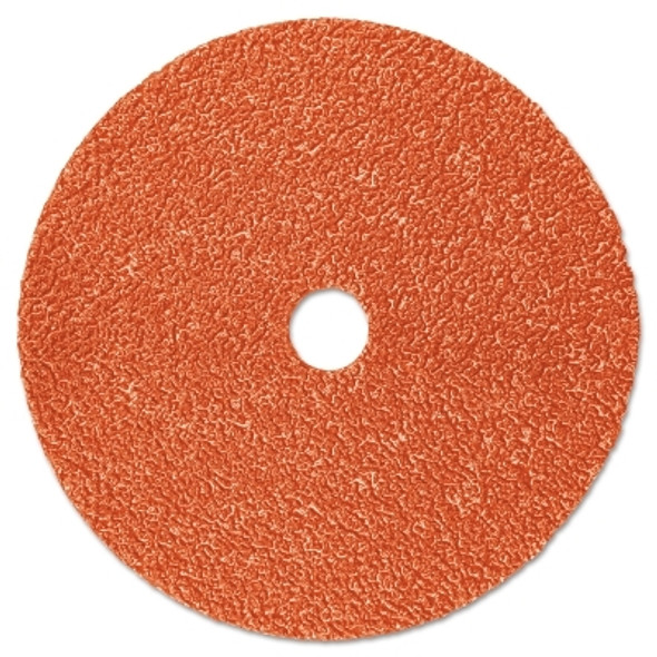 3M Abrasive 787C Fibre Discs, Ceramic, 4 1/2 in Dia, 7/8 in Arbor, 36+ Grit (100 DC / CA)