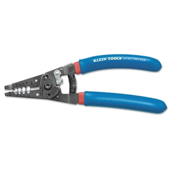 Klein-Kurve Wire Strippers/Cutters, 6-12 AWG Stranded Wire, Blue/Red (1 EA)