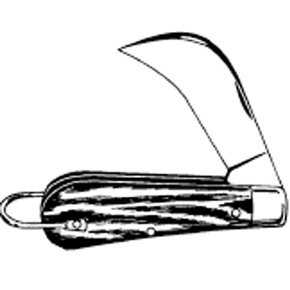Slitting Pocket Knives, 4", Stainless Steel Blade, Woodgrain Plastic, Black (1 EA)
