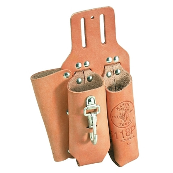 Pliers, Rule, and Screwdriver Holders, 3 Compartments, Leather (1 EA)