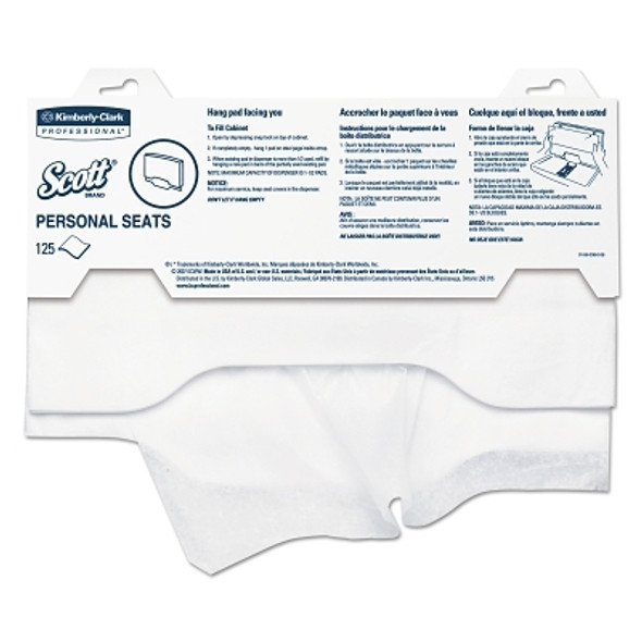 Scott Personal Seats Sanitary Toilet Seat Covers, 15" x 18", 125/Pack (24 PK / CT)