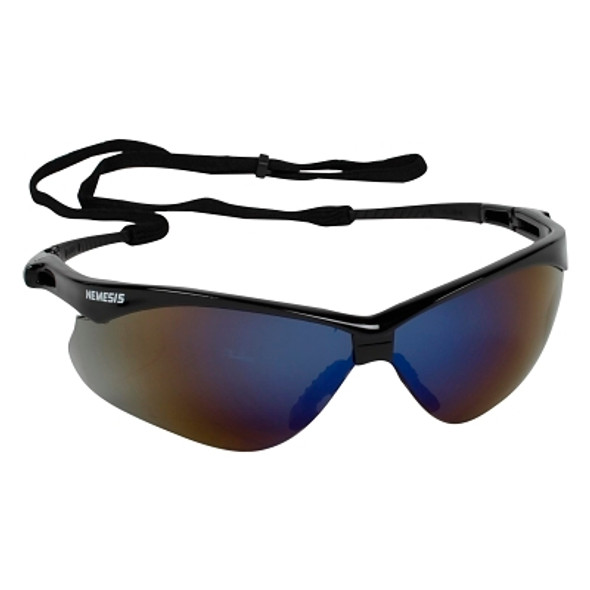 V30 Nemesis CSA Safety Glasses, Blue Mirror, Polycarbonate Lens, Uncoated, Black Frame/Temples, Nylon (12 EA / CA)