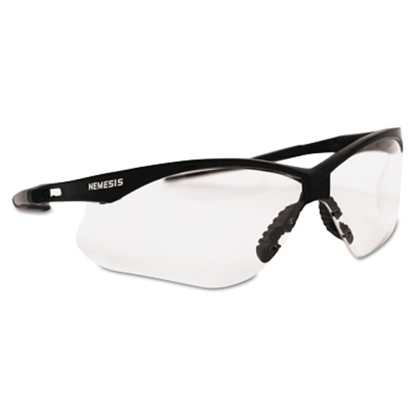 V30 Nemesis Safety Glasses, Clear, Polycarbonate Lens, Uncoated, Black Frame/Temples, Nylon (1 PR / PR)