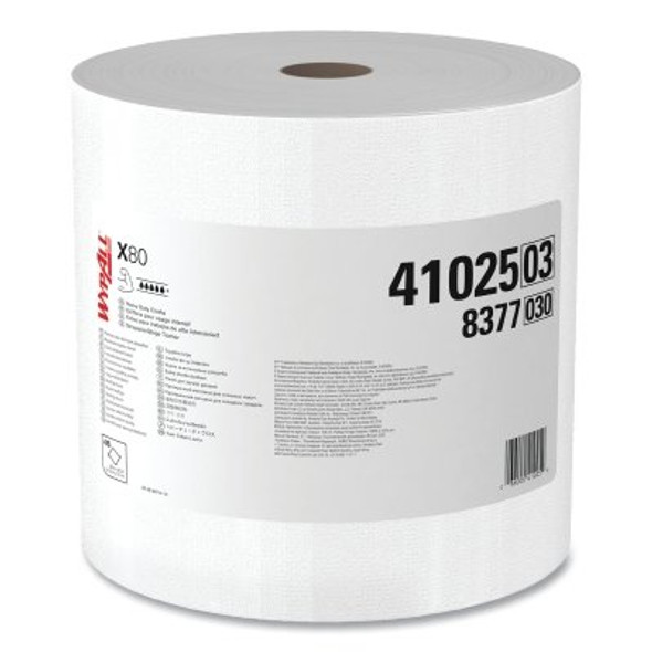 Kimberly-Clark Professional WypAll X80 Cloth, Jumbo Roll, Cotton White, 475 per roll (1 RL / RL)