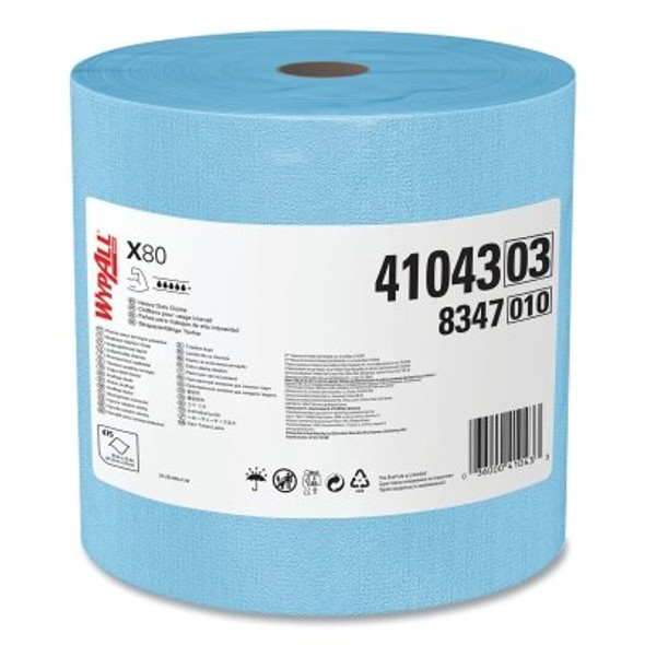 Kimberly-Clark Professional WypAll X80 Cloth, Jumbo Roll, Blue, 475 per roll (1 RL / RL)
