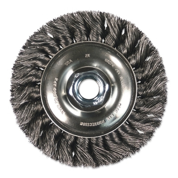 Advance Brush Standard Twist Single Row Knot Wheel, 3 D x 7/16 W, .012 Steel Wire, 25,000 rpm (10 EA / BOX)