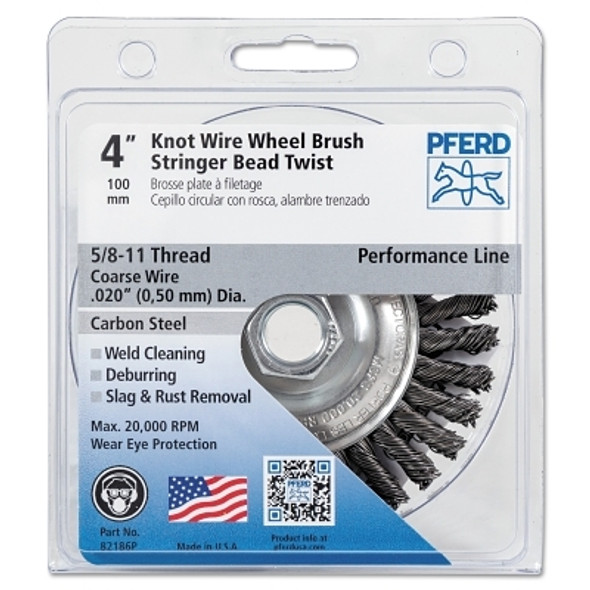 Advance Brush Stringer Bead Twist Knot Wheel, 4 D, .02 Carbon Steel Wire, 20,000 rpm (1 EA / EA)