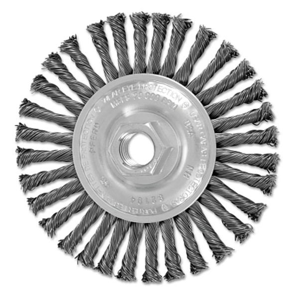 Advance Brush Stringer Bead Twist Knot Wheel, 4 1/2 D, .02 Carbon Steel Wire, 12,500 rpm (1 EA / EA)