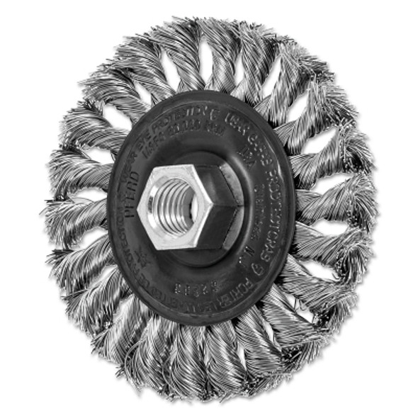 Advance Brush Standard Twist Knot Wheel, 4 in D x 5/8 in W, .014 Stainless Steel, 20,000 rpm (1 EA / EA)