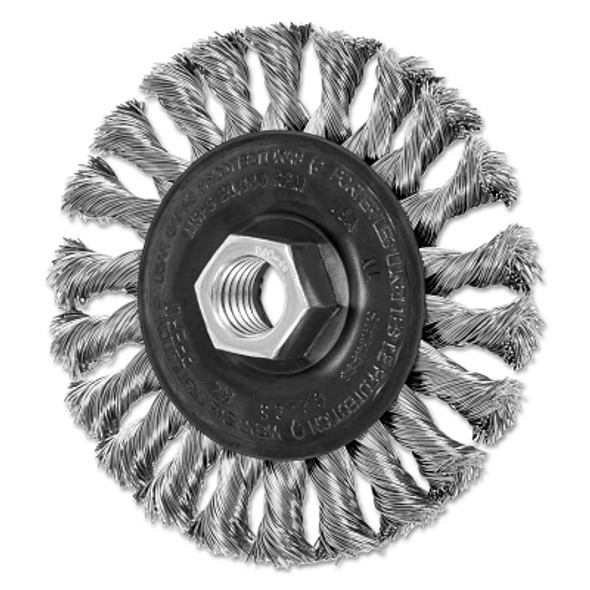 Advance Brush Full Cable Twist Knot Wheel, 4 D x 3/8 W, .014 in Stainless Steel, 20,000 rpm (1 EA / EA)