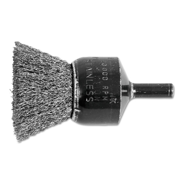 Advance Brush Standard Duty Crimped End Brush, Stainless Steel, 1 in x 0.006 in, 20000 RPM (1 EA / EA)