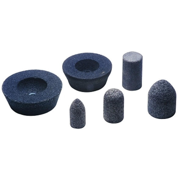CGW Abrasives Resin Cones and Plugs, 1 1/2 in Dia, 2 1/2 in Thick, 5/8 Arbor, 24 Grit (10 EA / BOX)