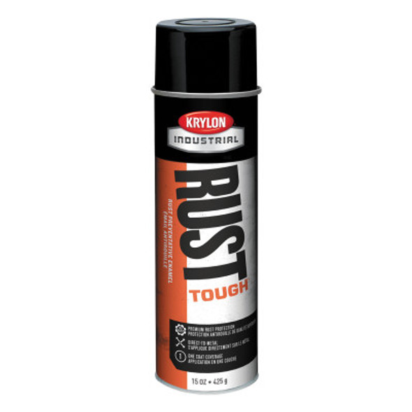Rust Tough Aerosol Enamel, 15 oz Aerosol Can, Gloss Black, Gloss (6 CN / CS)