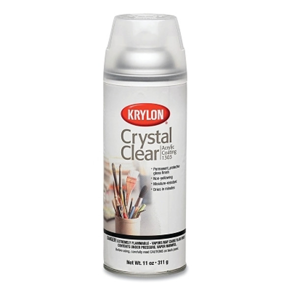 Krylon Crystal Clear Spray Paint, 11 oz Aerosol Can, Graphic Arts, Gloss (6 CAN / CS)