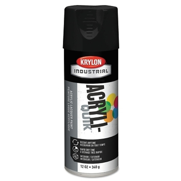 Krylon Interior/Exterior Industrial Maintenance Paint, 12oz Aerosol, Semi-Flat Black (6 CN / CA)