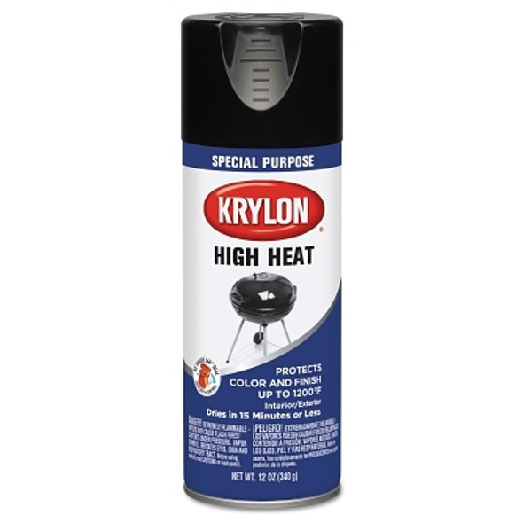 Krylon High Heat BBQ & Stove Paint, 12 oz Aerosol Can, Black (6 CN / CA)