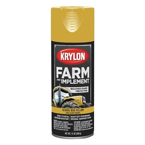 Krylon Farm and Implement Paints, 12 oz Aerosol Can, School Bus Yellow, Gloss (6 CAN / CS)