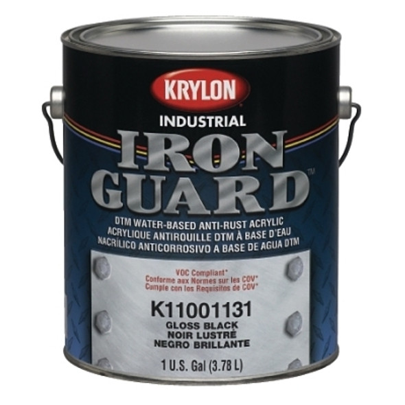 Krylon Iron Guard Direct-To-Metal Acrylic Enamels, 1 Gallon Can, Gloss Black (4 GA / CS)