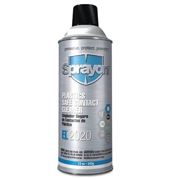 Sprayon EL 2020 Plastics Safe Contact Cleaners, 16 oz (12 CAN / CS)