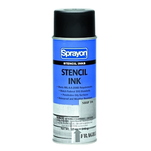 Sprayon Stencil Inks, 12 oz Aerosol Can, Green (12 CN / CA)