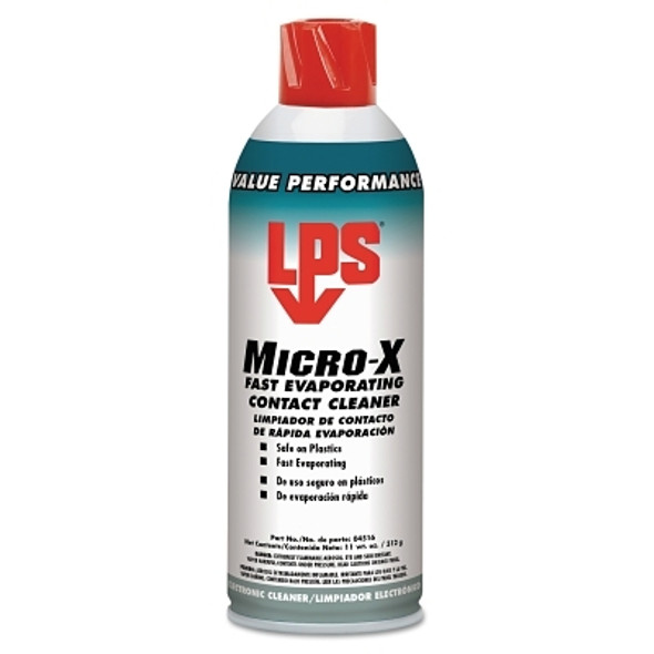 LPS Micro-X Fast Evaporating Contact Cleaner, 11 oz,  Aerosol Can, Solvent Scent (12 CN / CS)
