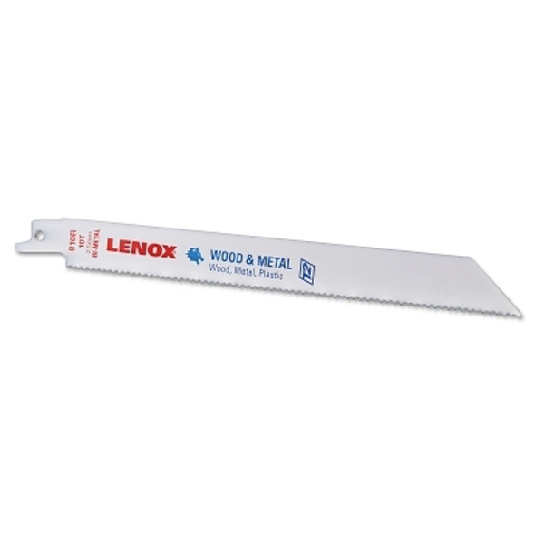 Lenox General Purpose Bi-Metal Reciprocating Saw Blade, 8 in L x 3/4 in W x 0.050 Thick, 10 TPI, 5 EA/PK (5 EA / PK)