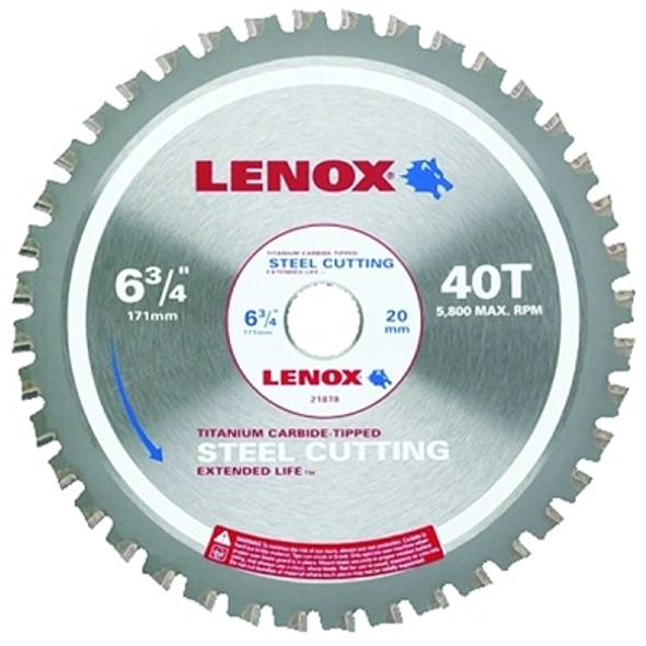Lenox Metal Cutting Circular Saw Blades, 7-1/4 in, 40 Teeth (1 EA / EA)