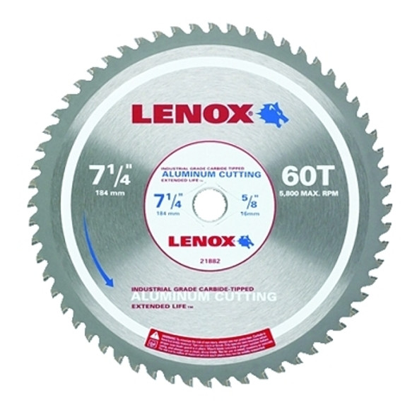 Lenox Metal Cutting Circular Saw Blades, 7 1/4 in, 60 Teeth (1 EA / EA)