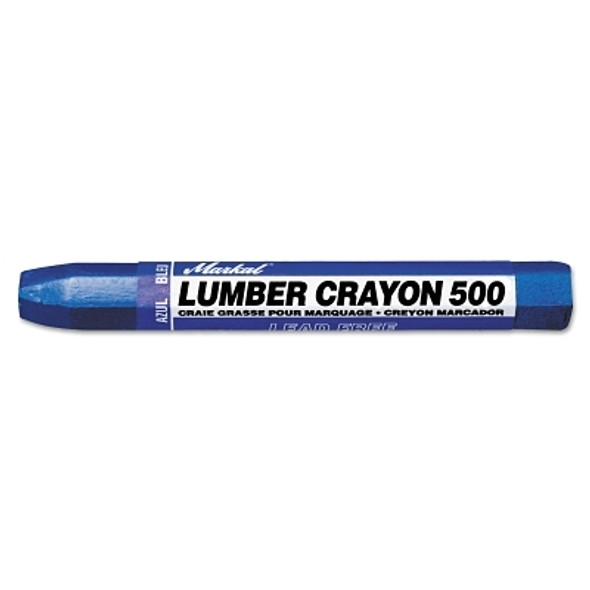 Markal #500 Lumber Crayon, 1/2 in dia x 4-5/8 in L, Blue (12 MKR / DOZ)