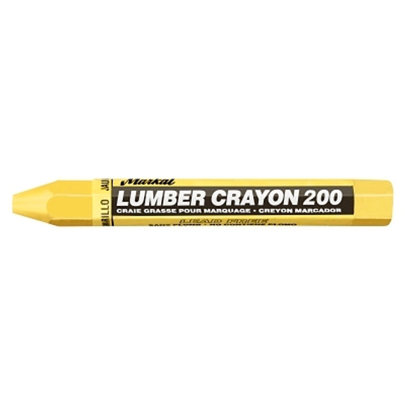 Markal #200 Lumber Crayon, 1/2 in dia x 4-5/8 in L, Yellow (12 EA / DZ)