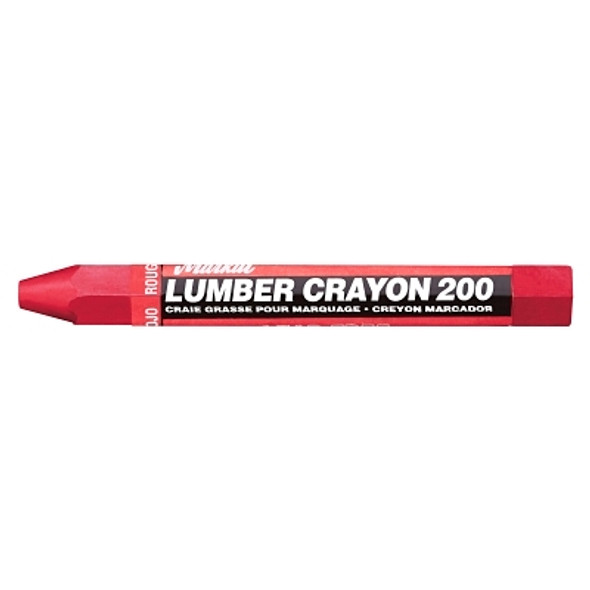 Markal #200 Lumber Crayon, 1/2 in dia x 4-5/8 in L, Red (12 EA / DZ)
