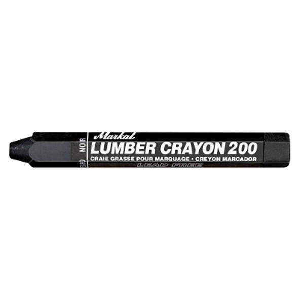 Markal #200 Lumber Crayons, 1/2 in, Black (12 EA / DZ)