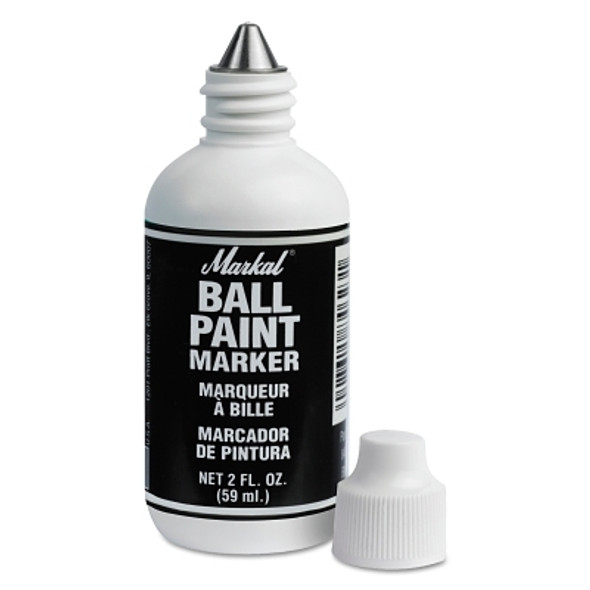 Markal Ball Paint Marker Markers, 1/8 in Tip, Metal Ball Point, Black (1 MKR / MKR)