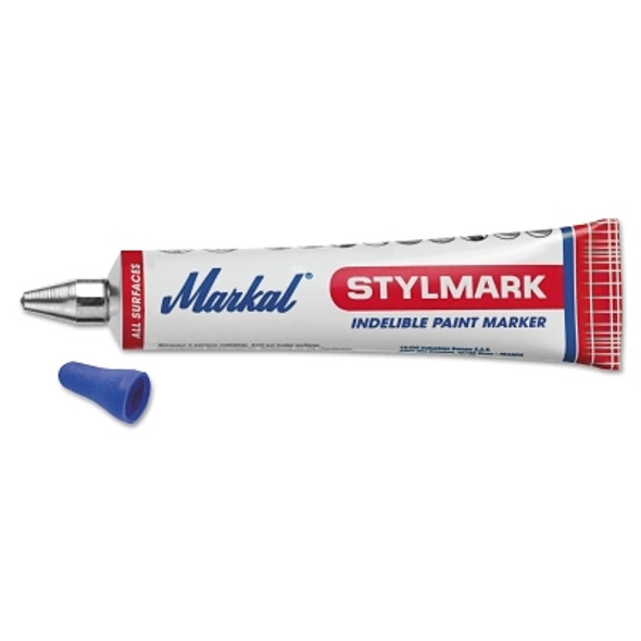 Markal Dura-Ball Paint Tube Markers, Blue, 1/8 in, Metal Ball Point (48 EA / CA)