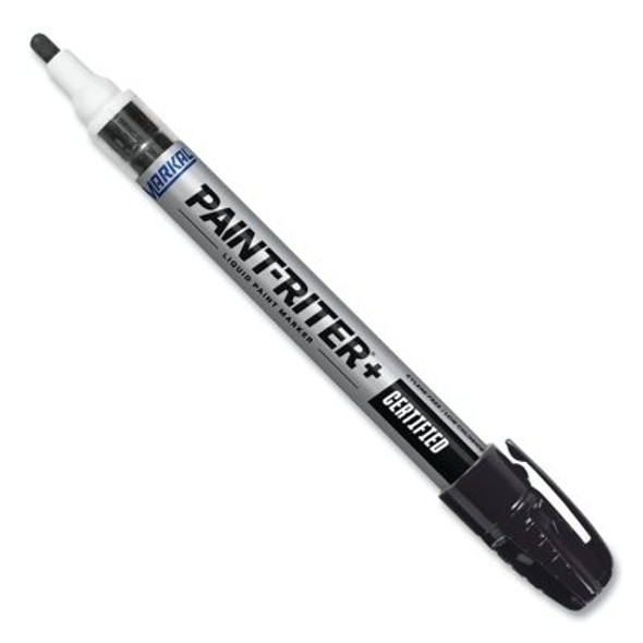 Markal PAINT-RITER+ CERTIFIED Liquid Paint Marker, Black, 1/8 in Tip, Medium (12 EA / BX)