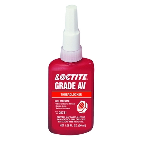 Loctite 087 Grade AV Threadlocker, 50 mL, 1 in Thread, Red (1 BTL / BTL)