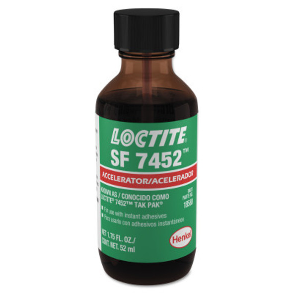 LOCTITE 7452 Tak Pak Accelerator, 1 3/4 oz, Bottle, Clear (1 BTL/DZ)
