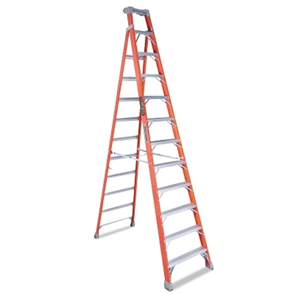 Louisville Ladder FS1500 Series Fiberglass Stepladder, 12 ft x 31-3/8 in W, 300 lb Capacity (1 EA / EA)