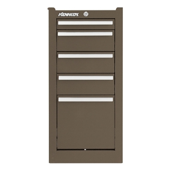 Kennedy Hang-On Cabinet, 13-5/8 in W x 20 in D x 29 in H, 5 Drawers, Brown, with Slides (1 EA / EA)