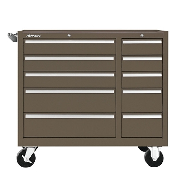 Kennedy Industrial Roller Cabinets, 10 Drawer, 39 3/8 in High, Brown (1 EA / EA)